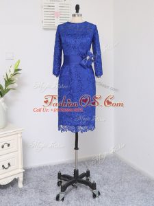 Decent Scoop Long Sleeves Zipper Mother Of The Bride Dress Royal Blue Lace