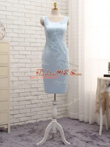 Decent Satin Sleeveless Mini Length Mother Of The Bride Dress and Lace and Appliques