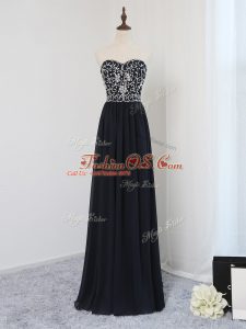 Popular Black Prom Dresses Prom and Party and Wedding Party with Beading Sweetheart Sleeveless Zipper