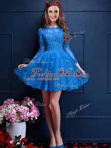 Exquisite 3 4 Length Sleeve Beading and Lace and Appliques Lace Up Damas Dress