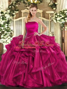 Elegant Sleeveless Ruffles Lace Up Sweet 16 Quinceanera Dress