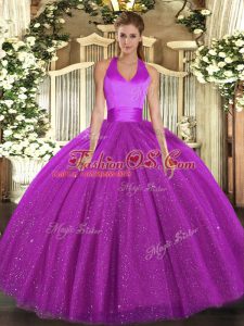 Flirting Sleeveless Lace Up Floor Length Sequins Ball Gown Prom Dress