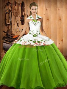 Sleeveless Satin and Tulle Lace Up Quinceanera Dresses for Military Ball and Sweet 16 and Quinceanera