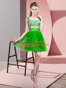 Sophisticated Mini Length Green Court Dresses for Sweet 16 Bateau Sleeveless Zipper