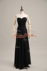Fine Empire Homecoming Dress Online Black Sweetheart Chiffon Sleeveless Floor Length Zipper