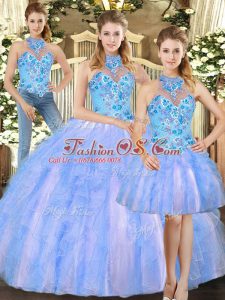 Multi-color Sleeveless Tulle Lace Up Quinceanera Dresses for Sweet 16 and Quinceanera