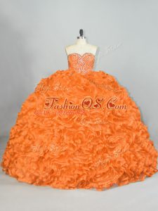 Spectacular Sleeveless Lace Up Beading and Ruffles Quinceanera Gowns