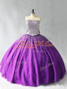Shining Sleeveless Beading Lace Up Quinceanera Gown