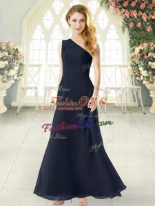 Sleeveless Ruching Side Zipper Prom Evening Gown
