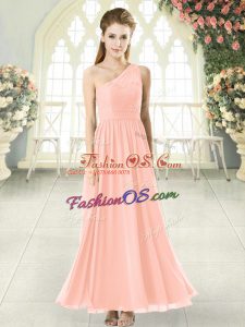 Dramatic Pink Sleeveless Ankle Length Lace Side Zipper