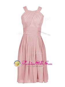 Low Price Pink Scoop Zipper Pleated Homecoming Dress Online Sleeveless