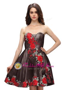 Extravagant Multi-color Prom Dress Prom and Party and For with Embroidery Sweetheart Sleeveless Zipper
