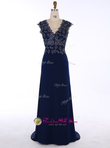 Fantastic Chiffon Sleeveless Mother Of The Bride Dress Sweep Train and Appliques