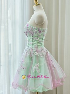 New Style Beading and Appliques Prom Dresses Multi-color Zipper Sleeveless Mini Length