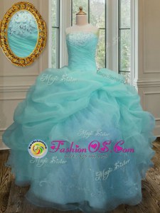 Sumptuous Peach Vestidos de Quinceanera Military Ball and Sweet 16 and Quinceanera and For with Beading and Ruffles Sweetheart Sleeveless Lace Up