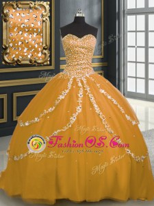 Sleeveless Organza Floor Length Lace Up Quince Ball Gowns in Green for with Beading and Ruffles