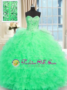 Decent Ball Gowns Ball Gown Prom Dress Light Yellow Strapless Tulle Sleeveless Floor Length Lace Up