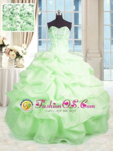 Noble Sleeveless Beading and Ruffles Lace Up Quinceanera Dresses