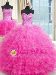 Three Piece Ball Gowns Quinceanera Dresses Lavender Strapless Tulle Sleeveless Floor Length Lace Up