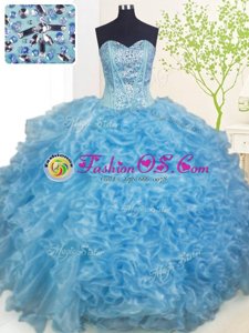 Sumptuous Apple Green Lace Up Sweetheart Beading and Appliques Quinceanera Gowns Tulle Sleeveless