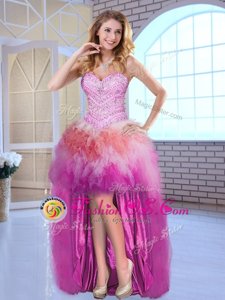 Multi-color Sleeveless Tulle Lace Up Prom Dresses for Prom