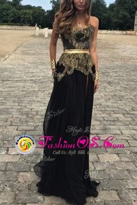 Ideal Knee Length Black Prom Evening Gown Scoop Sleeveless Backless