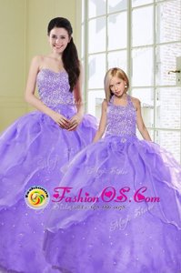 Custom Fit Sleeveless Lace Up Floor Length Beading Quinceanera Dresses