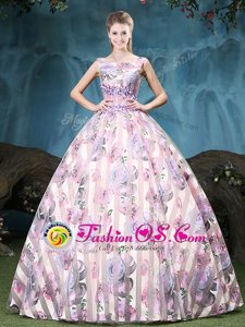 Free and Easy Straps Sleeveless Appliques and Pattern Lace Up 15th Birthday Dress