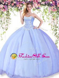 Colorful Floor Length Ball Gowns Sleeveless Lavender Quinceanera Gowns Lace Up