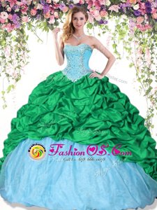 High Quality Pick Ups Multi-color Sleeveless Taffeta Lace Up Quinceanera Gown for Military Ball and Sweet 16 and Quinceanera