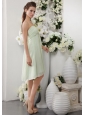 Apple Green Empire Strapless Knee-length Chiffon Bridesmaid Dress