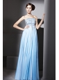 Ombre Color Empire Strapless Floor-length Chiffon Beading Prom Dress