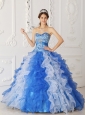 Modern Multi-color Quinceanera Dress Sweetheart Organza Beading A-Line / Princess