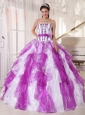 Beautiful Colorful Quinceanera Dress Strapless Organza Beading Ball Gown