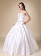 White Ball Gown Sweetheart Beading Taffeta Wedding Dress