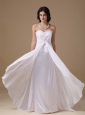 White Empire Sweetheart Floor-length Chiffon and Taffeta Lace Wedding Dress