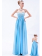 Baby Blue Empire Sweetheart Beading Prom Dress Floor-length Chiffon