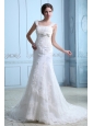 Discount Wedding Dress Mermaid Square Court Train Satin Lace