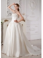 Exquisite A-line Sweetheart Wedding Dress Court Train Taffeta Beading