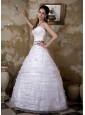 Beautiful Wedding Dress A-line Sweetheart Appliques Floor-length Taffeta and Organza