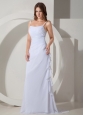 Low Cost Empire Strap Wedding Dress Brush / Sweep Chiffon Ruched