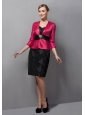 Black and Fuchsia Mother Of The Bride Dress with Jacket Taffeta