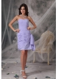 Beautiful Lilac Column Sweetheart Homecoming Dress Chiffon Beading Mini-length