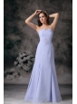Elegant Lilac Column Strapless Mother Of The Bride Dress Chiffon Beading Floor-length