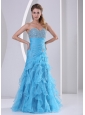 Riffles Baby Blue Sweetheart Beading and Ruch 2013 Prom Dress Party Style