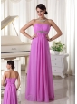 Lavender Beaded Chiffon Empire Prom Dress For New Arrival Floor-length