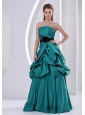 Turquoise A-line Hand Made Flower Belt and Ruch Mother Of The Bride Dress With Pick-ups