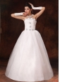 2013 New Styles Beaded Strapless A-line Floor-length Customize Wedding Dress