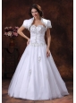 A-line White Sweetheart Embroidery Decorate Wedding Dress In Prescott Arizona