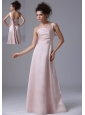 Pink One Shoulder 2013 Bridesmaid Dress Taffeta Ruched Column